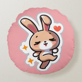 オーダーメイド かわいいうさぎ ラウンドクッション