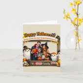 オーダーメイド かわいいお化け家族 ハロウィン 写真立て カード (黄色い花)