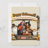 オーダーメイド かわいいお化け家族 ハロウィン 写真立て 招待状 (正面)