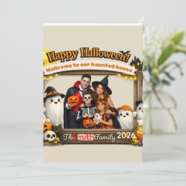 オーダーメイド かわいいお化け家族 ハロウィン 写真立て 招待状