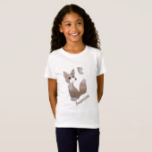 オーダーメイド かわいいキツネ 名前入り Tシャツ (正面フル)