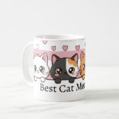 オーダーメイド かわいいキャット コーヒーカップ (正面左)