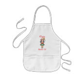 オーダーメイド かわいいクリスマスエルフ 子供用エプロン (正面)