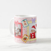 オーダーメイド かわいいクリスマスフォトコラージュ コーヒーマグカップ (正面左)