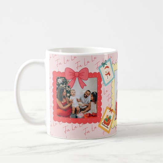 オーダーメイド かわいいクリスマスフォトコラージュ コーヒーマグカップ (左)