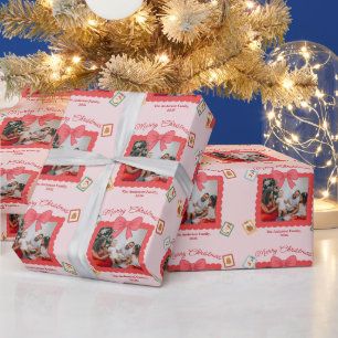 オーダーメイド かわいいクリスマスフォトコラージュ ラッピングペーパー