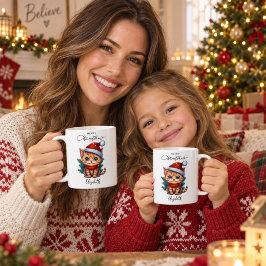 オーダーメイド かわいいクリスマス の子猫 マグカップ