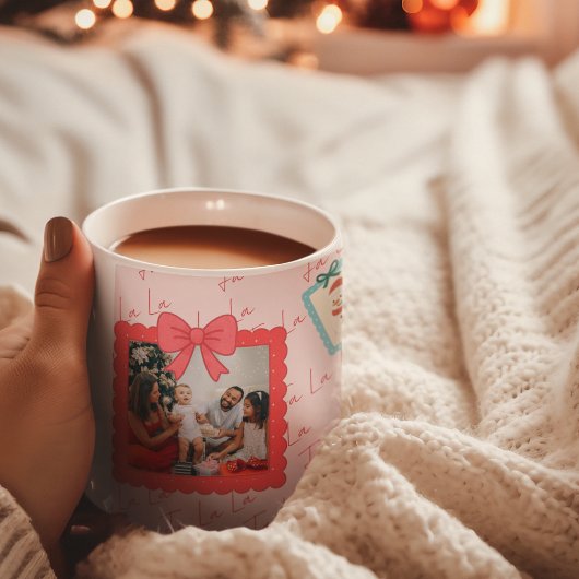 オーダーメイド かわいいクリスマス フォトコラージュ ジャンボコーヒーマグカップ