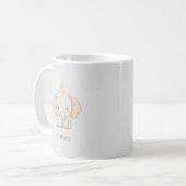 オーダーメイド かわいいゾウ 子供の名前 コーヒーマグカップ (正面左)