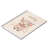 オーダーメイド かわいいハイランドカウ ノート (左側)