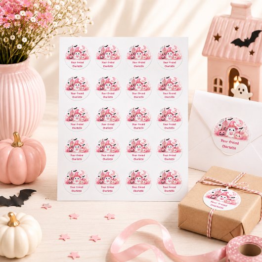 オーダーメイド かわいいハロウィンおばけ ステッカー