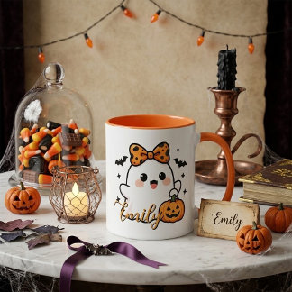 オーダーメイド かわいいハロウィンおばけ マグカップ