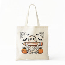 オーダーメイド かわいいハロウィンの幽霊の先生 トートバッグ
