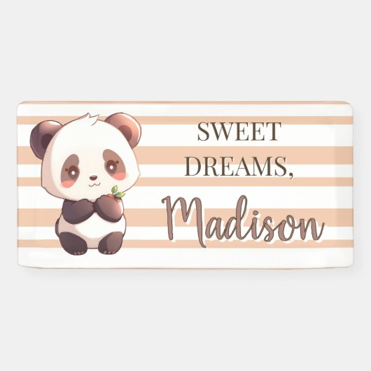 オーダーメイド かわいいパンダのSweet+Dreamsバナー 横断幕 (横)