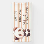 オーダーメイド かわいいパンダのSweet+Dreamsバナー 横断幕 (縦)