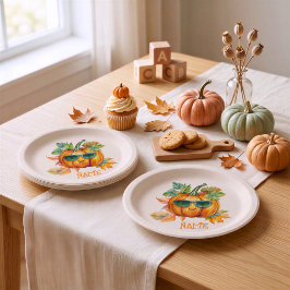 オーダーメイド かわいいパンプキン ハロウィン ペーパープレート
