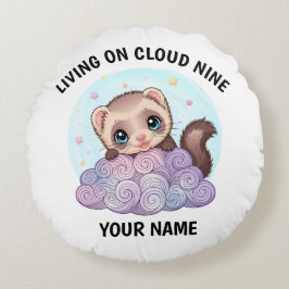 オーダーメイド かわいいフェレットのクッション ラウンドクッション