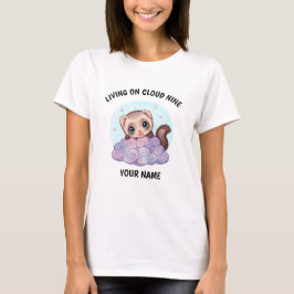 オーダーメイド かわいいフェレット レディースTシャツ Tシャツ
