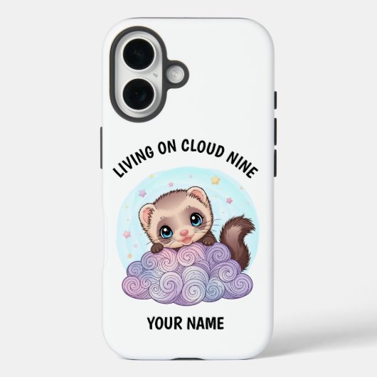 オーダーメイド かわいいフェレット iPhone カバー (裏面)