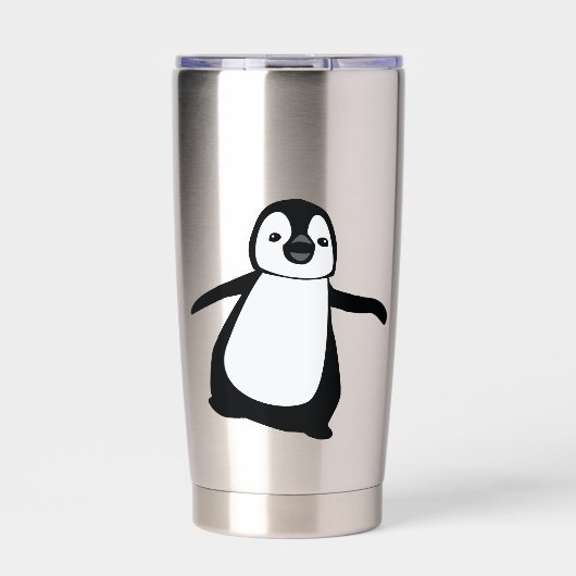 オーダーメイド かわいいペンギン 名前入り ステンレスタンブラー 保温保冷タンブラー (正面)