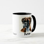 オーダーメイド/かわいいボクサーの水彩画 マグカップ (正面右)