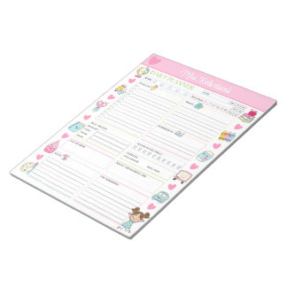 オーダーメイド かわいい先生用デイリープランナーノートパッド ノートパッド