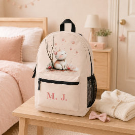 オーダーメイド かわいい子猫とハートのデザインの子供用スクールバック プリントバックパック