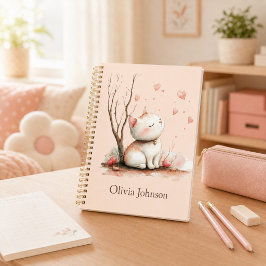 オーダーメイド かわいい子猫とハート プランナー手帳