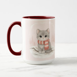 オーダーメイド かわいい子猫 冬マグカップ マグカップ
