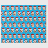 オーダーメイド かわいい家族の顔 サンタの帽子 写真 クリスマス ラッピングペーパー (フラット)
