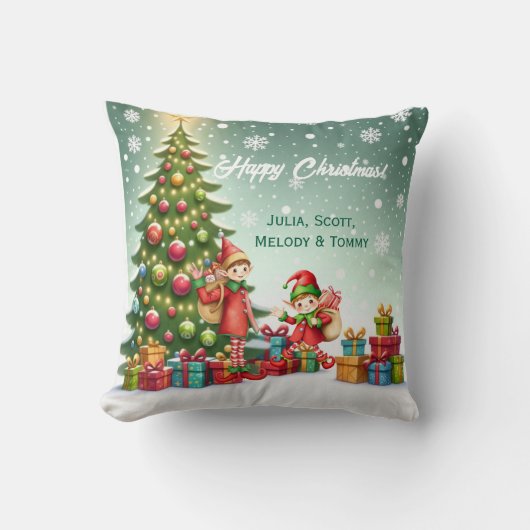 オーダーメイド かわいい小さい妖精 クリスマス 写真 クッション (正面)