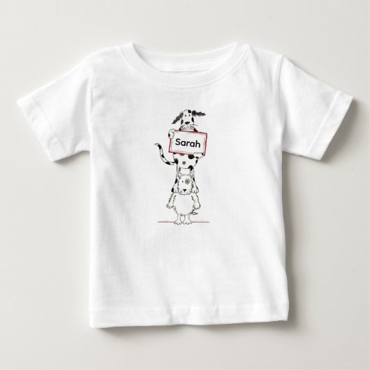 オーダーメイド かわいい犬のサーカス ベビーTシャツ (正面)