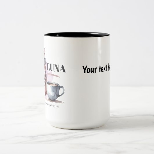 オーダーメイド かわいい猫マグカップ - 名前入り コーヒー カップ (中央)