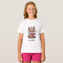 オーダーメイド かわいい赤ちゃんトナカイ クリスマスキッズ  Tシャツ