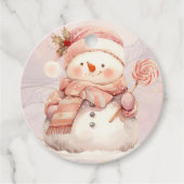 オーダーメイド かわいい雪だるま クリスマス ギフトタグ フェイバータグ (正面)