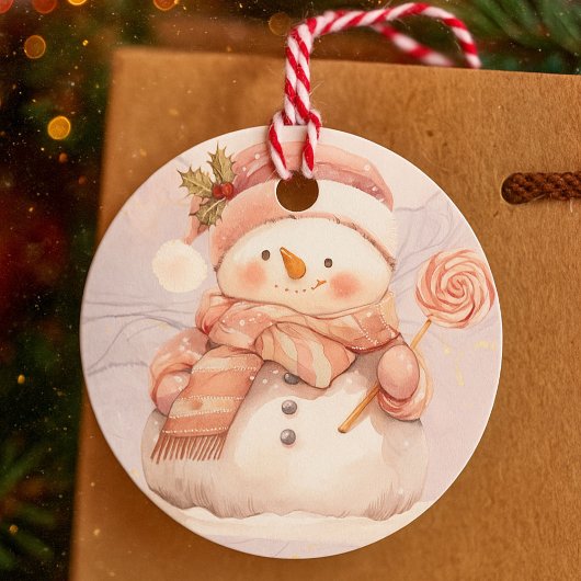 オーダーメイド かわいい雪だるま クリスマス ギフトタグ フェイバータグ