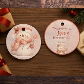 オーダーメイド かわいい雪だるま クリスマス ギフトタグ フェイバータグ