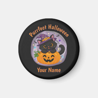 オーダーメイド かわいい黒猫 ハロウィンマグネット マグネット