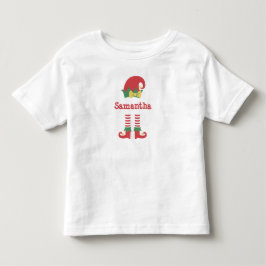 オーダーメイド かわいい こども エルフ クリスマス ホリデー トドラーTシャツ