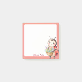 オーダーメイド かわいい てんとう虫 フラワー付箋 ポストイット