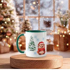  オーダーメイド かわいい クリスマス ハリネズミ コーヒー カップ 