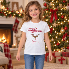 オーダーメイド かわいい トナカイ クリスマス Tシャツ