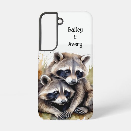 オーダーメイド かわいい ハクビシンのカップル ラブ アニマル SAMSUNG GALAXYケース (裏面)