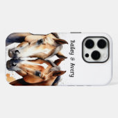 オーダーメイド かわいい ハグ 馬 カップル 動物愛 iPhoneケース (裏面横)