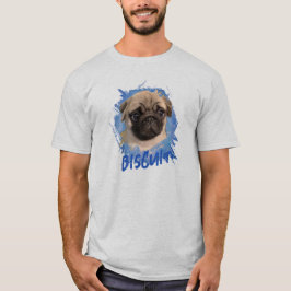 オーダーメイド かわいい パグの犬 写真 名前 Tシャツ