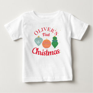オーダーメイド かわいい ファーストクリスマス オーナメント 赤ちゃん ベビーTシャツ