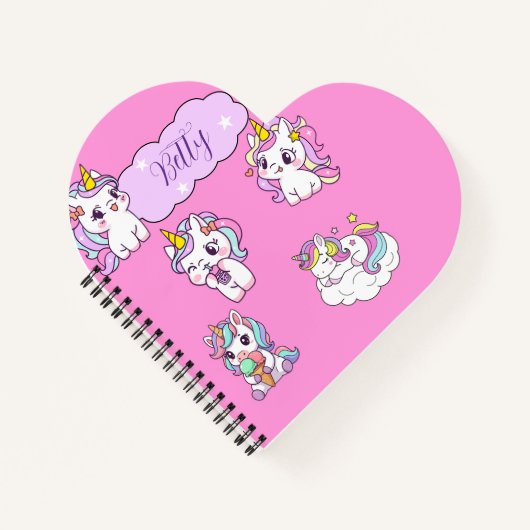 オーダーメイド かわいい ユニコーン ノートブック (正面)