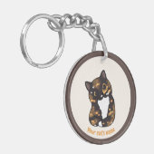 オーダーメイド かわいい 三毛猫 愛好家 キーチェーン (正面左)