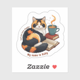 オーダーメイド かわいい 三毛猫 読書 バイナル ステッカー シール