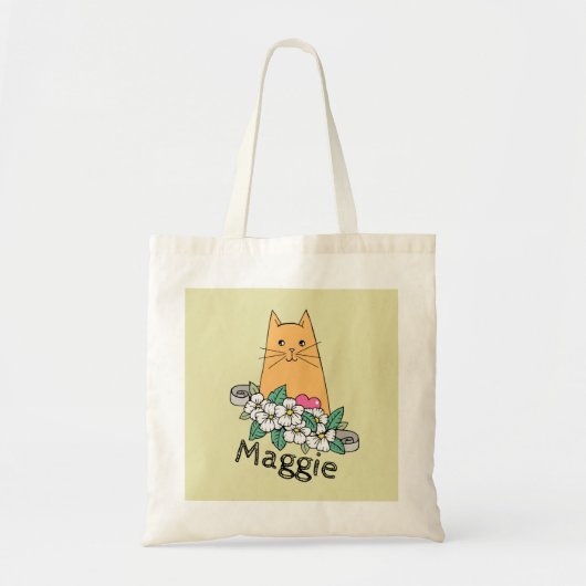 オーダーメイド かわいい 猫 トートバッグ (正面)